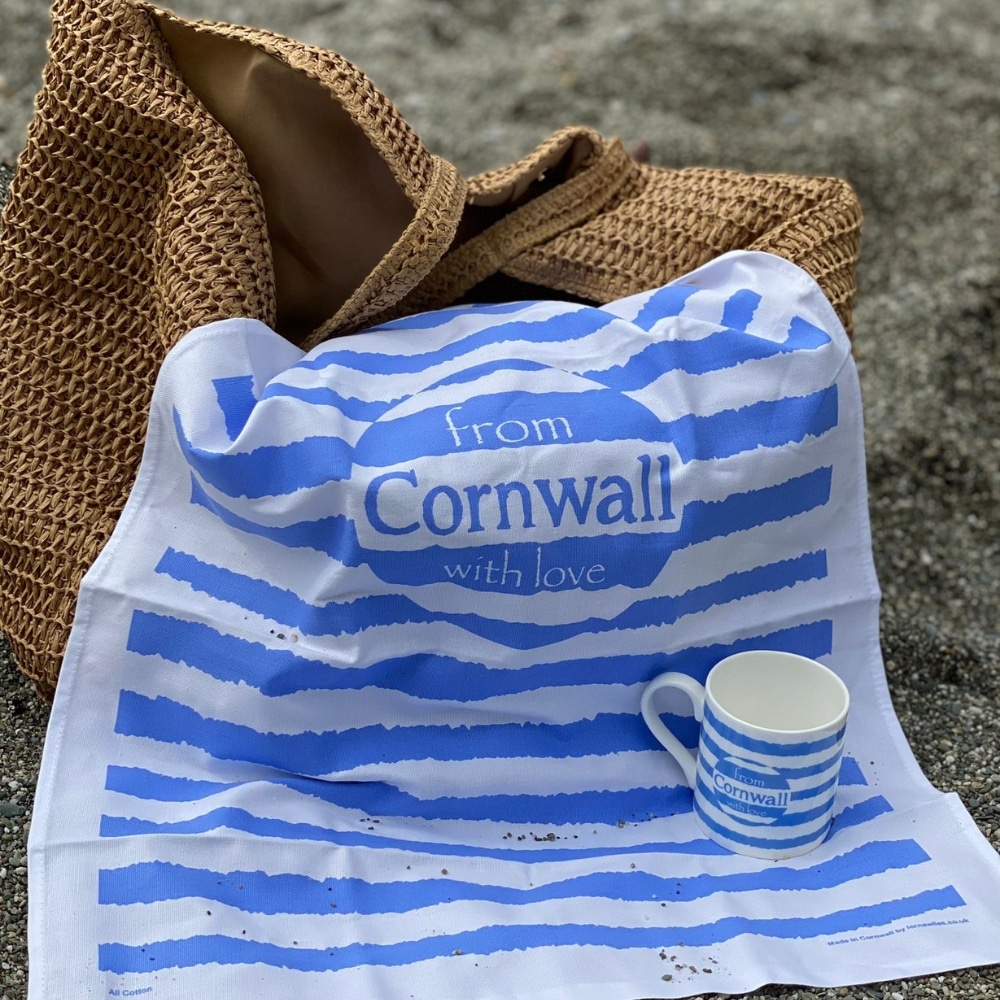 "From Cornwall With Love” Tea Towel